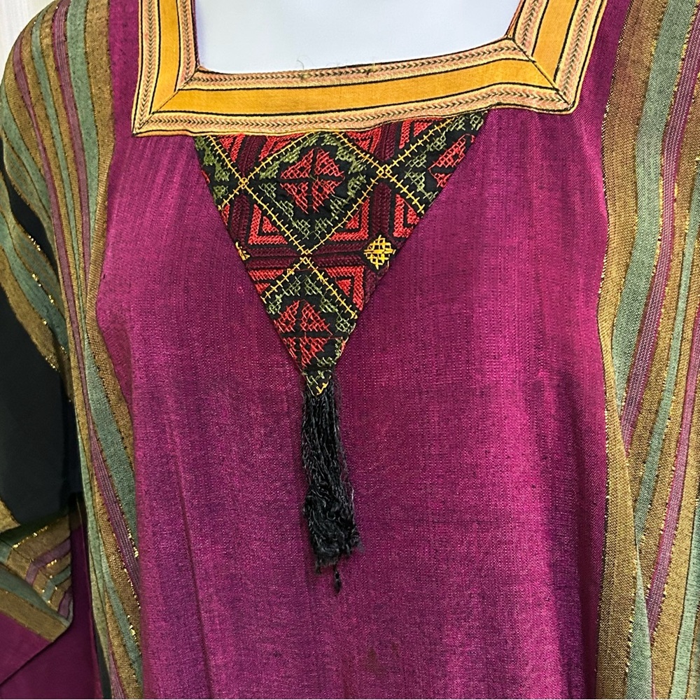 Dress Multi Color Long Sleeve Custom Made Party Holidays Celebration Sz Large - Picture 5 of 11
